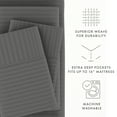 thumbnail image 6 of Noble Linens 4 Piece Gray Striped Embossed Bed Sheet Set, King, 6 of 10