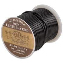 Hemptique Round Leather Cord - Black, 2 mm