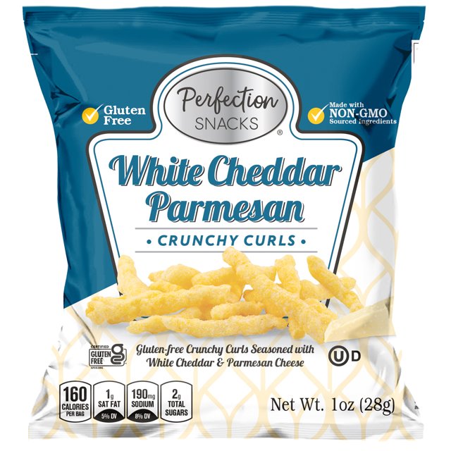 Perfection Snacks White Cheddar Parmesan Crunchy Curls, Gluten Free