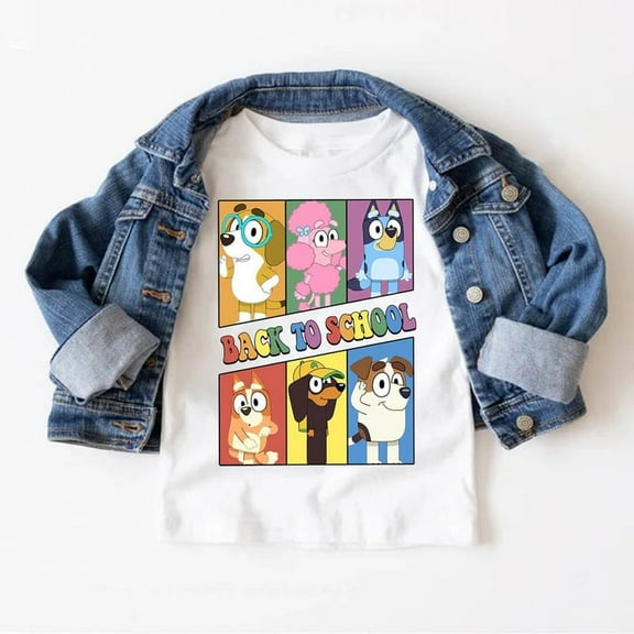 Bluey Back To School Youth, Bluey Bingo Friends Shirt Toddler Kids, Happy First Day of School Blue Dog