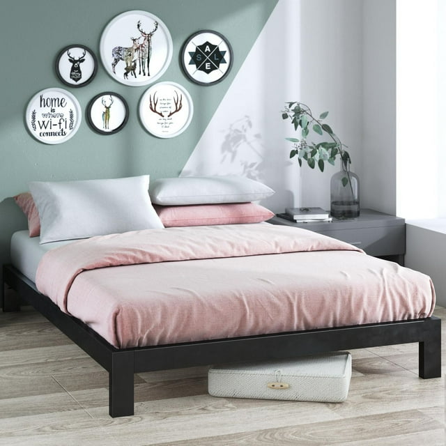 Zinus Arnav King 10 inch Heavy Duty Metal Platform Bed Frame, Low Profile Modern Minimalist Steel Mattress Foundation, No Box Spring Needed, Black