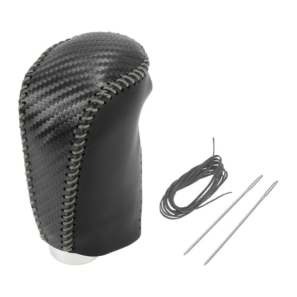 Cubierta de Pomo de Cambio de Marcha Unique Bargains Protector de Manija de Cambio para Nissan Rogue Sport 2017-2022 Fibra de Carbono Negra Cuero Sintético Gris 1 Pc Antideslizante
