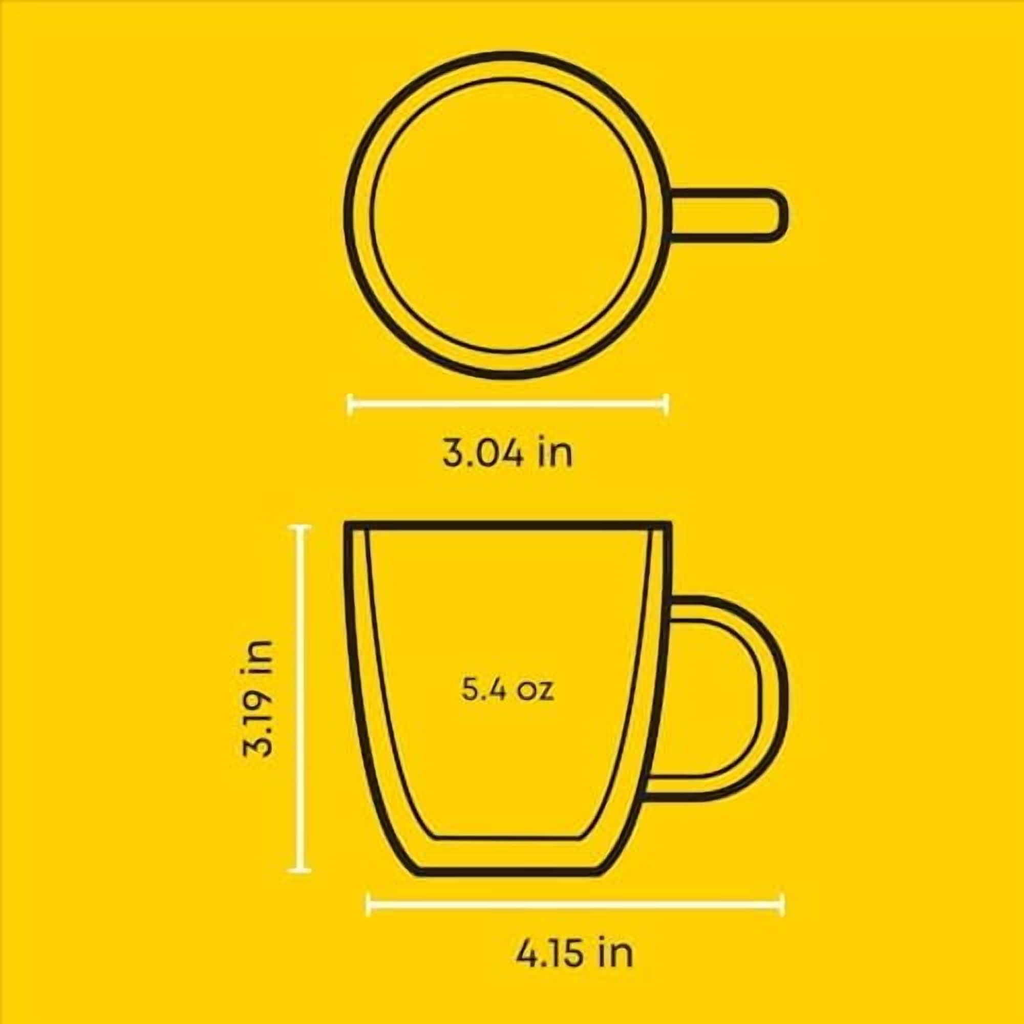 Double Wall Insulated Glasses Espresso Mugs (Set of 2) - 5.4-Ounces