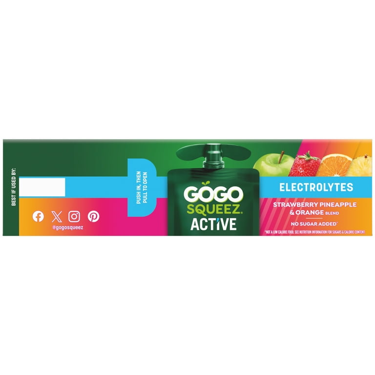 GoGo squeeZ Active Electrolyte No Sugar Added Strawberry