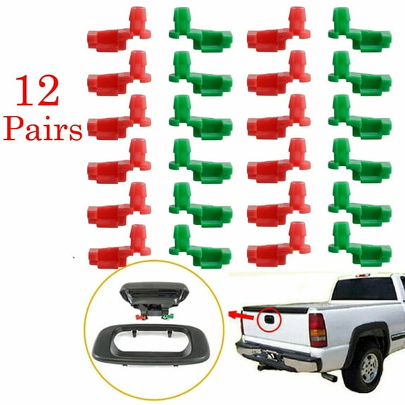 12pair Tailgate Handle Rod Clips LH RH Fit 1999-2007 Chevy Silverado GMC SierraOEM#: 88981030 88981031