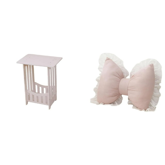Mesilla de noche,Mesa auxiliar,mesa de centro,mesa esquinera,mesilla de noche,Cojín con lazo bonito,Cojín con forma de lazo,lindo cojín decorativo con lazo,Funda de almohada suave con