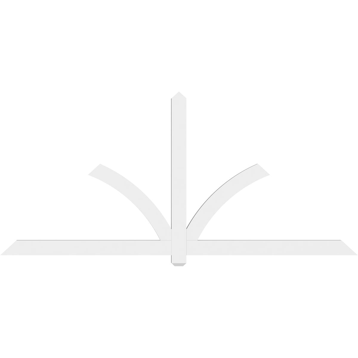 96"W x 44"H x 2"D x 4"F, 11/12 Pitch, Redmond Architectural Grade PVC Gable Bracket