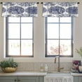thumbnail image 3 of LALILO Kitchen Curtain Valance Sea Animal Surface Sea Animal Rod Pocket Window Curtain 52"x 18" Set of 2, 3 of 5