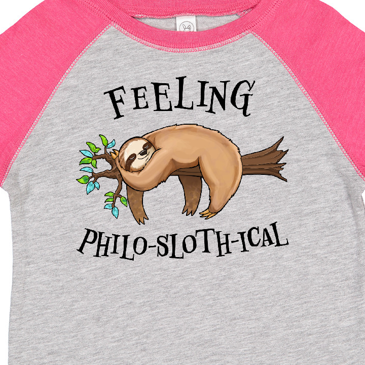 Inktastic Feeling Philo-Sloth-ical- cute and funny sloth on a tree branch Boys or Girls Toddler T-Shirt - image 3 of 4