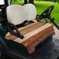 thumbnail image 2 of Golf Cart Seat Covers for 2 Seater,Farmhouse Burnt Orange Brown Microfiber Cart Seat Towel Blanket,Vintage Wooden Striped Absorbent Breathable Non Slip Bench Seats Protector for Golf Course 51"x31", 2 of 9