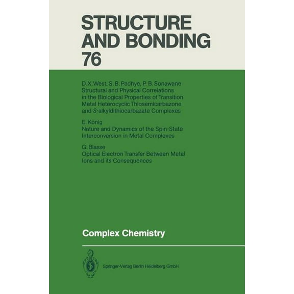 Structure and Bonding Complex Chemistry, Book 76, (Paperback)