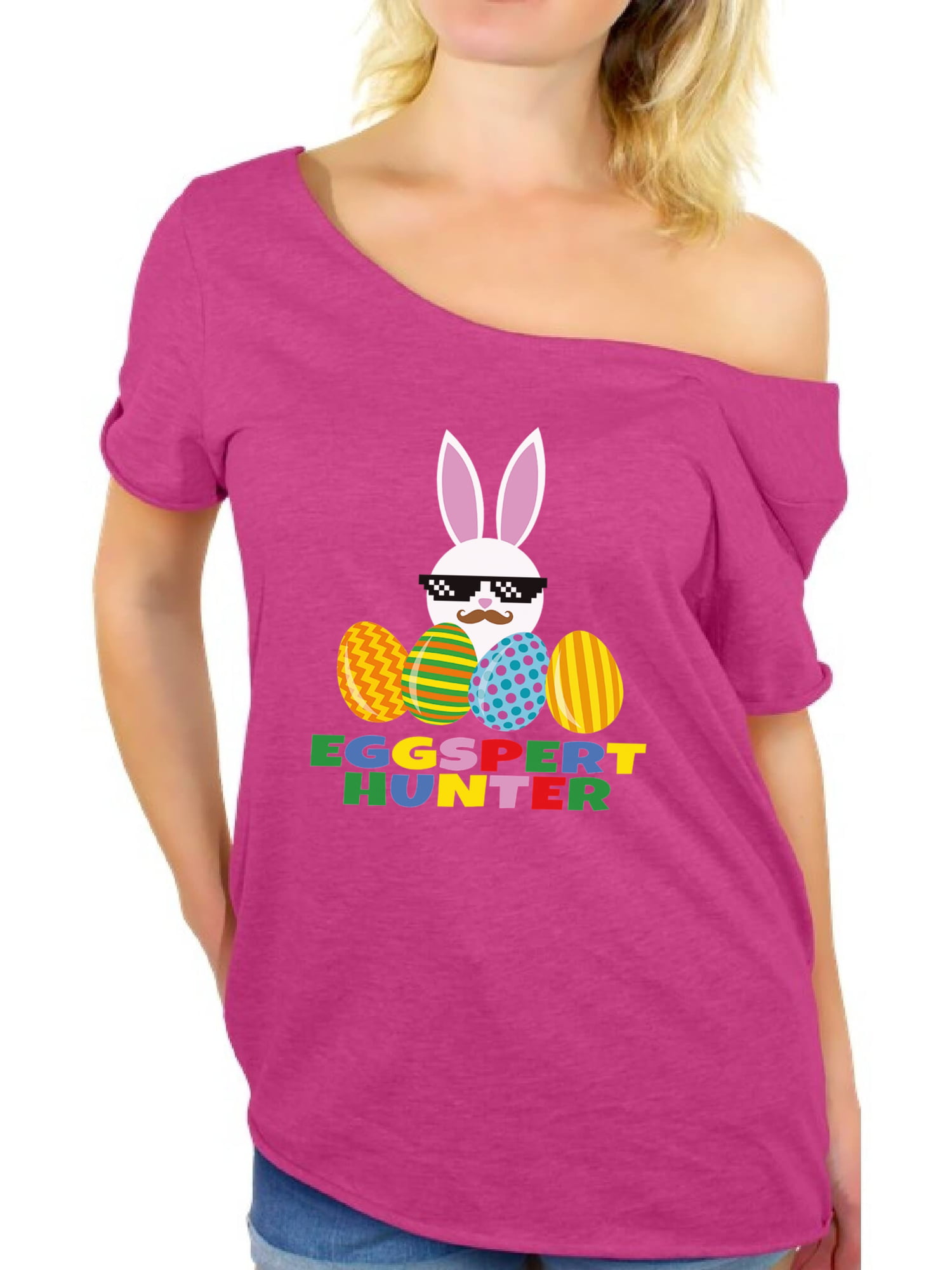 Awkward Styles Eggspert Hunter Off Shoulder Shirt Easter T Shirt Women ...
