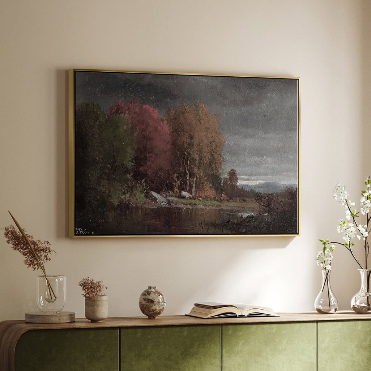 Vintage Landscape-CCCXXVII By Wexford Home Framed in Gold Wood Gallery Wrapped Canvas 17 in. x 25 in.