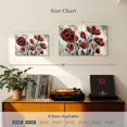 thumbnail image 3 of Elephant Stock Floral Simplicity Wall Art - Horizontal Multi Panel Canvas - Living Room Wall Decor - Floral And Botanical Multi Panel - Red And Beige Decor By Silvia Vassileva - 23" x 14", 3 of 4