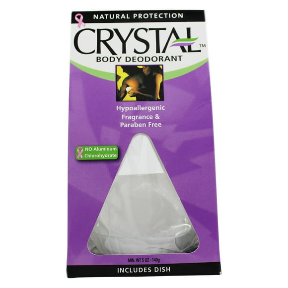 Crystal Body Deodorant Déodorant - Cristal Minéral Pierre Non Parfumée - 5 oz.