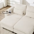 thumbnail image 3 of Llinc Store Convertible Sleeper Chair 37.4" Width Convertible Corduroy Sleeper Sofa Bed with USB Charging Ports, 2 Cup Holders, Phone Holder and Ample Storage Space, Beige, 3 of 10