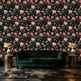 thumbnail image 3 of Peel and Stick Wallpaper Floral Butterfly Vibrant Pink Red White Flowers Dark Wall Mural 17.7in x 9.8ft Self Adhesive Removable Wall Paper Renter Friendly Wallpaper for Nursery Bedroom Cabinets, 3 of 8