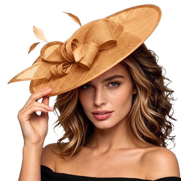 Wide Brim Derby Hat for Women - Elegant Kentucky Fascinator,Bridal Wedding Tea Party Formal Top Hats