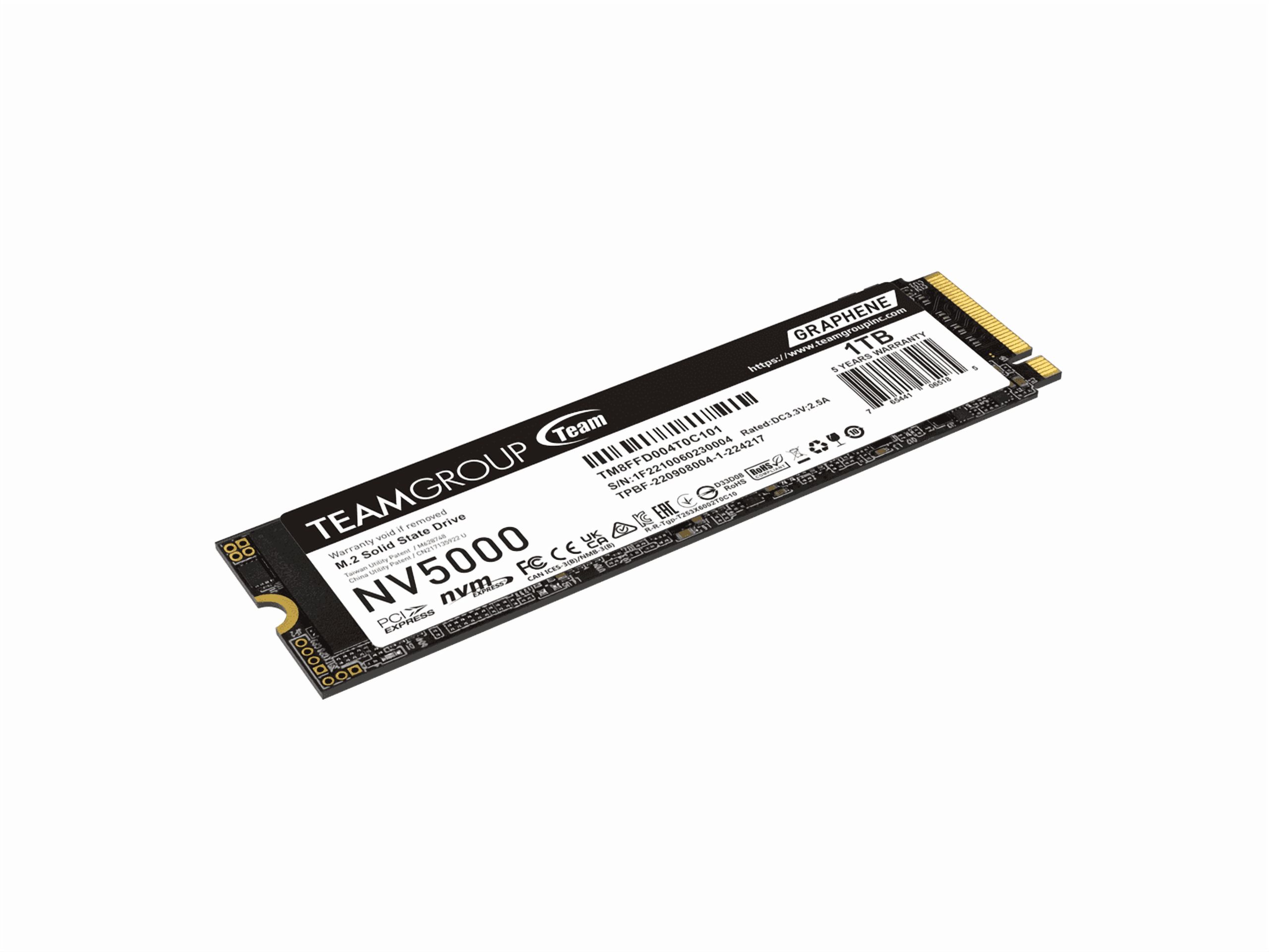 Team Group NV5000 M.2 2280 1TB PCIe 4.0 x4 with NVMe Internal Solid State Drive (SSD) TM8FGM001T0C101