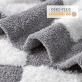 thumbnail image 4 of Snuggle Sac Faux Fur Checkered Throw Blanket, Fluffy Feather Yarn Blend Bedding Blankets for Couch or Bed, 4 of 4