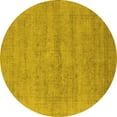 thumbnail image 1 of Ahgly Company Machine Washable Indoor Round Oriental Yellow Industrial Area Rugs, 4' Round, 1 of 4