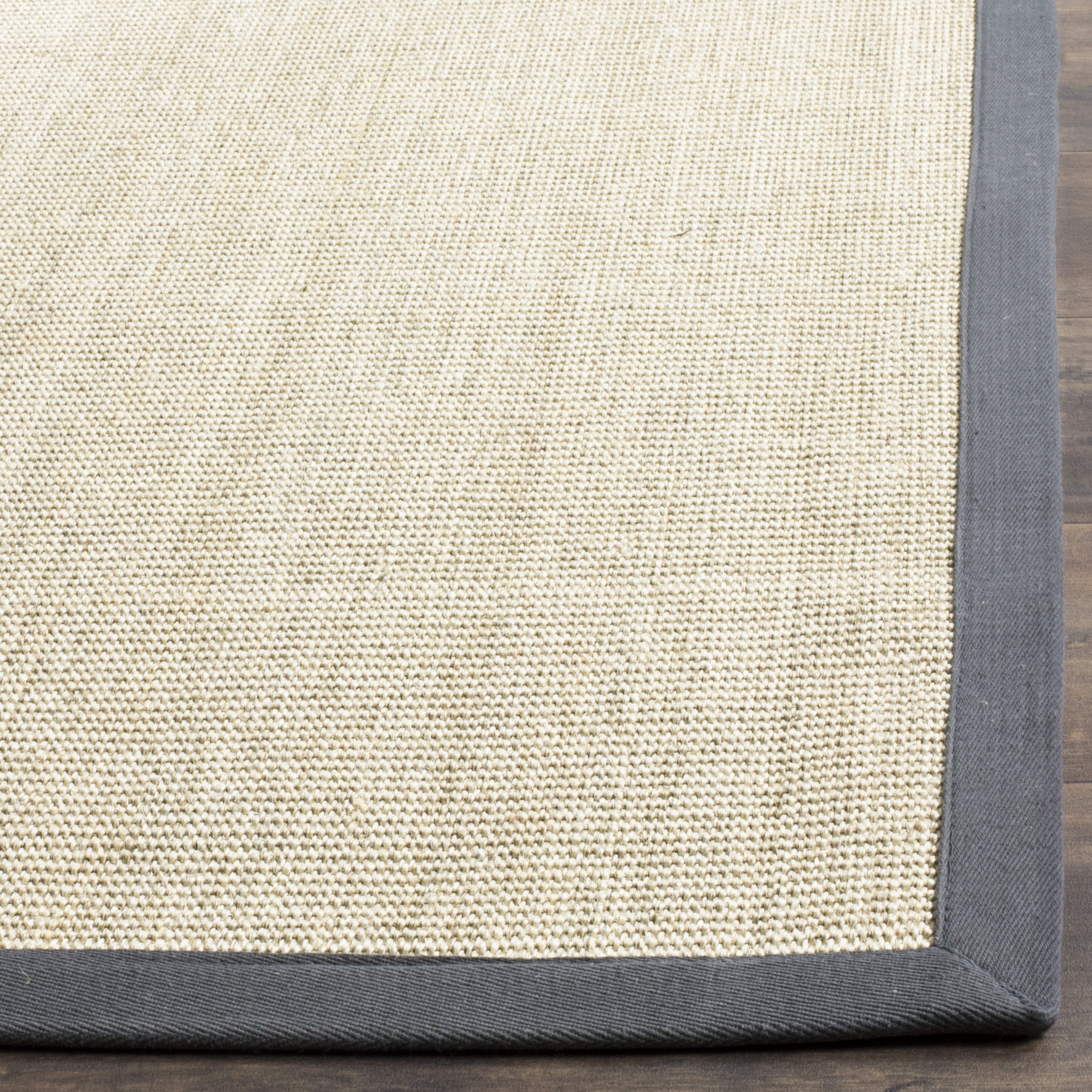 SAFAVIEH Natural Fiber Forrester Solid Area Rug, Marble/Grey, 7' x 7' Square