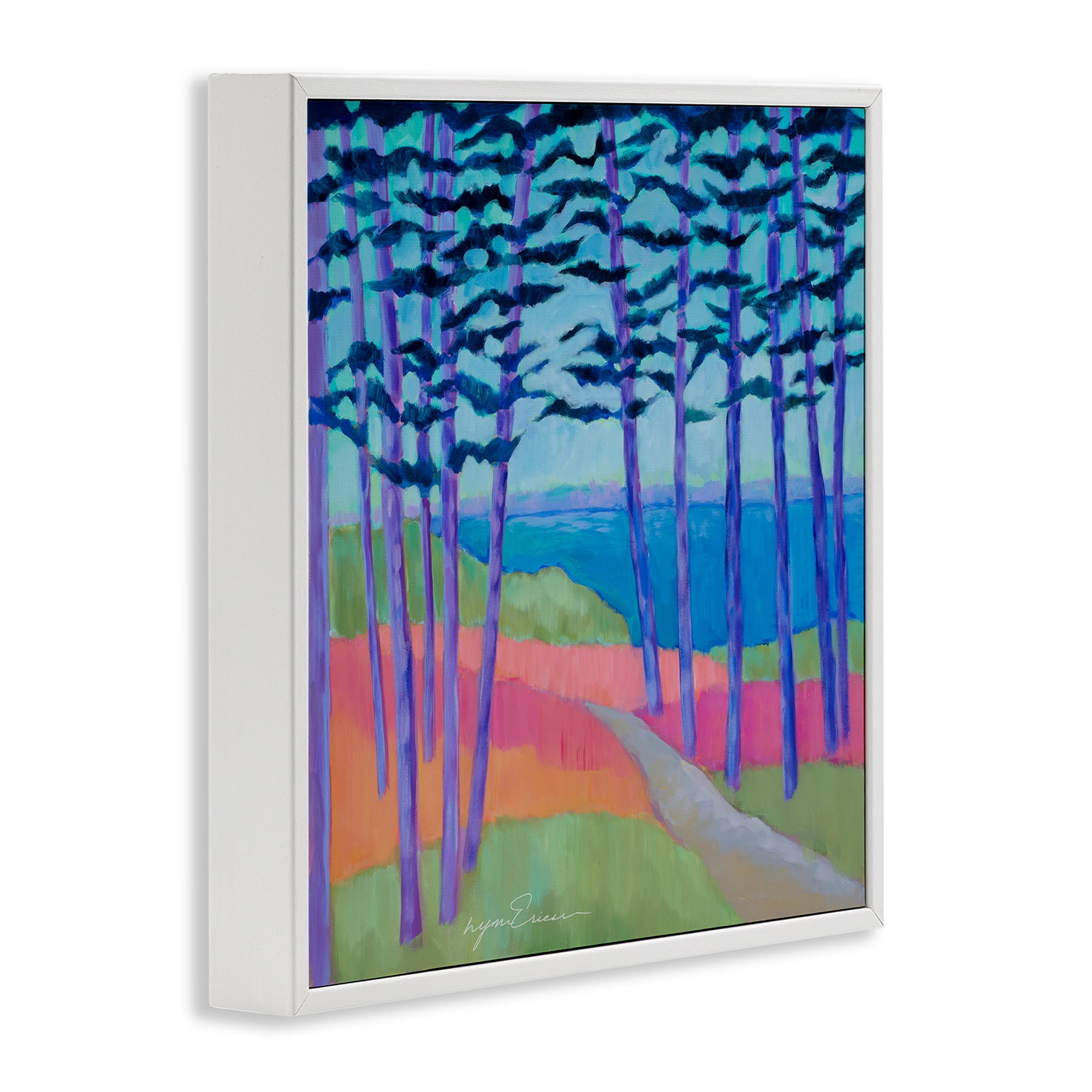 Stupell Industries Razzle Dazzle Forest Scene White Framed Giclee Art, design by Lynn Ericson Fine Art