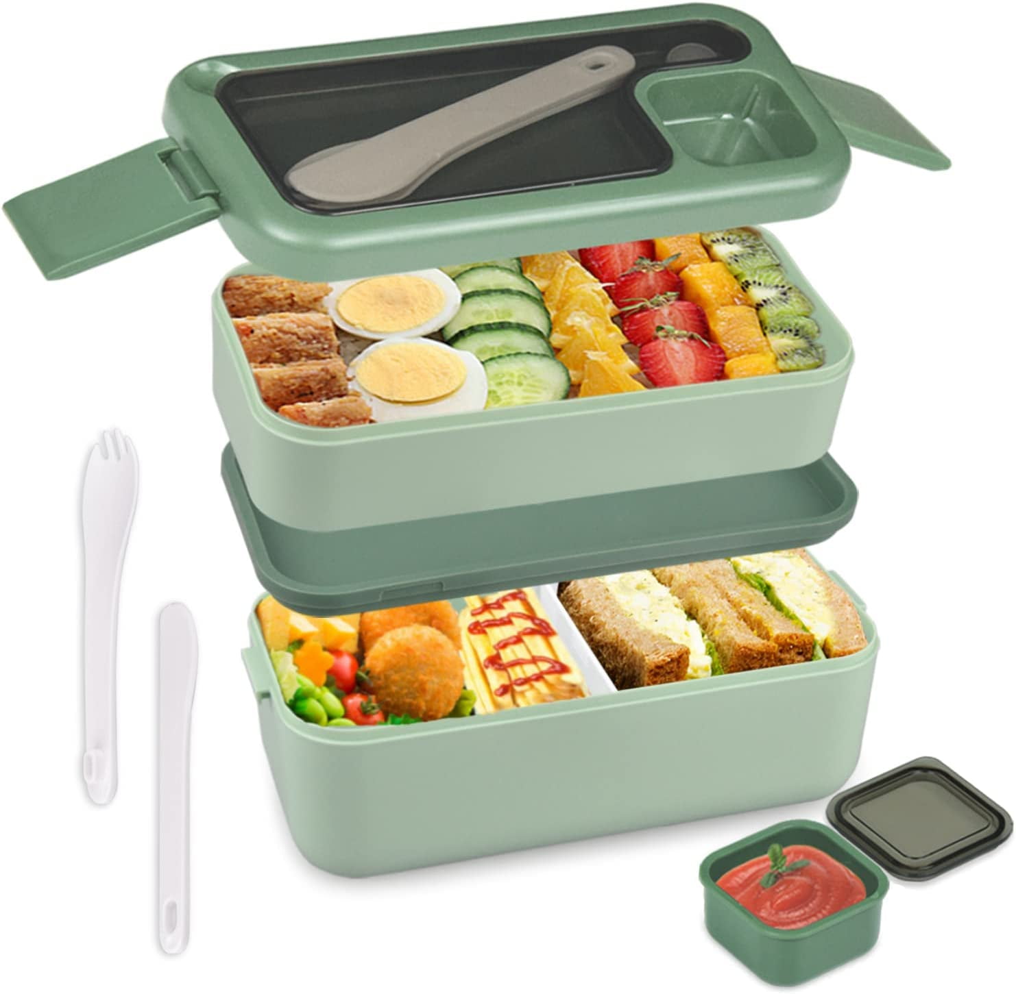 Japanese Bento Box, Lunch Box , Meal Prep Lunch Container ,cutlery 