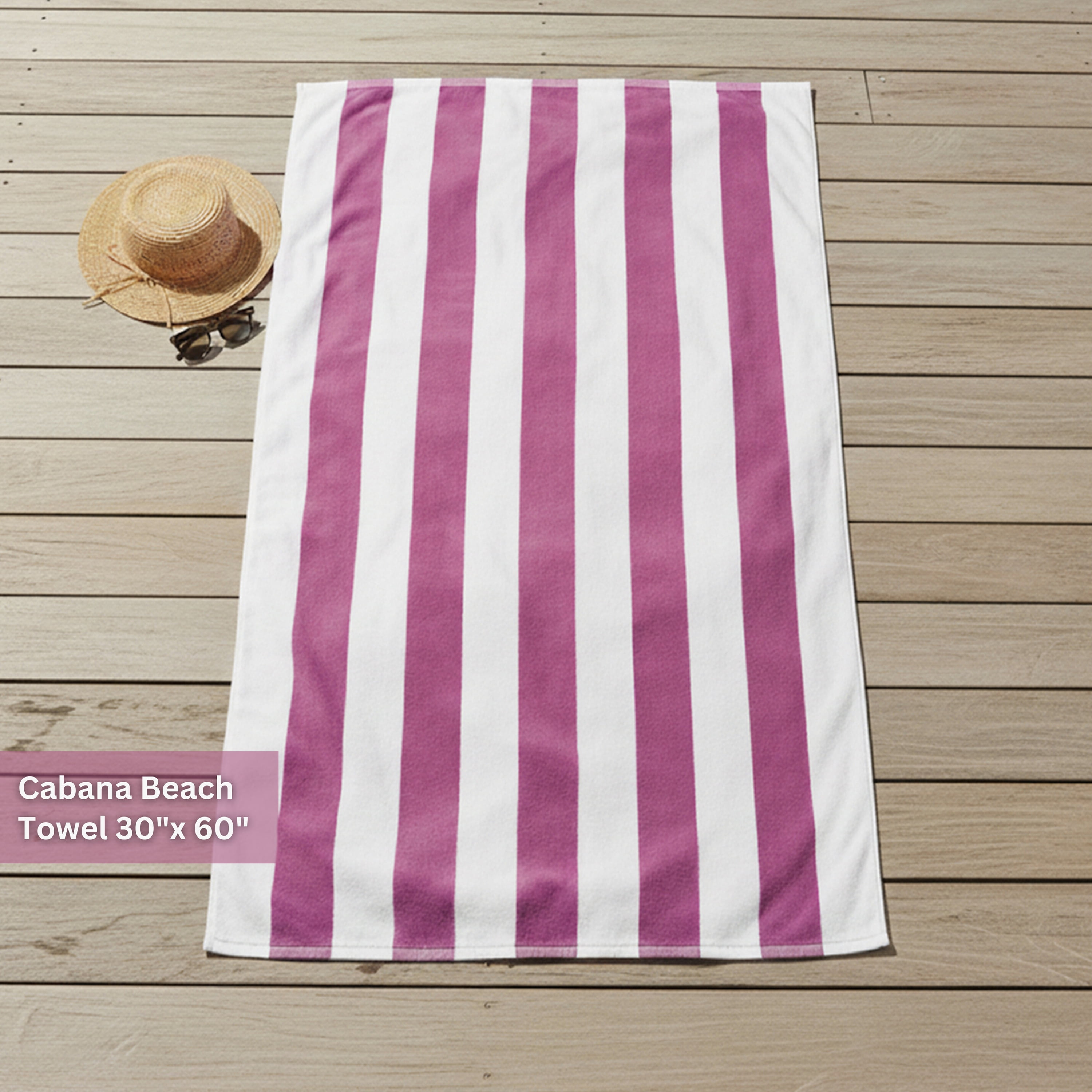 Mainstays Cabana Stripe Beach Towel, Lilac, 1 Piece, 30"x60''
