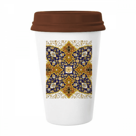 

Flower Repeat Modern Pattern Mug Coffee Drinking Glass Pottery Cerac Cup Lid