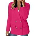 thumbnail image 5 of Levmjia Women Blazer Jacket Soft Lapel Collar Long Sleeve Solid Color Open Front Coat Office Work Daily Commute Holiday Travel Casual Everyday Wear, 5 of 7