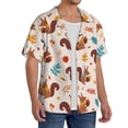 thumbnail image 4 of Wukai Forest Squirrel Nuts Men's Casual Short-Sleeve Button Down Shirt - Lightweight Summer Dress Shirt for Daily Wear-X-Large, 4 of 7