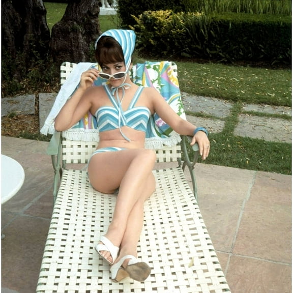 Natalie Wood - Blue and White Striped Bikini Photo Print (10 x 8)