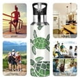 thumbnail image 5 of Green Sea Turtles Sports Bottle with Straw Stainless Steel Water Jug Portable Thermal Cup Leak-proof 600ML, 5 of 9
