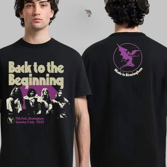 Black Two Sided T-Shirt Back To The Beginning Merch Event Tee with Lineup Ins Y2k New Style