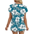 thumbnail image 5 of AUNVITO Women's Casual Fashion T-Shirt Short Sleeve V Neck with All-Over Print for Spring Summer, 5 of 6