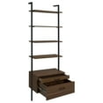 thumbnail image 3 of Wens Wall Mounted Bookcase Unit, 4 Shelves, 2 Drawers, Black Brown, 3 of 5