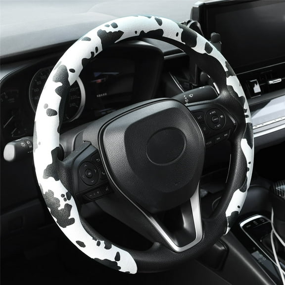 XUKEY Cow Print Car Steering Wheel Cover Breathable Non-slip Ultra-Thin Universal