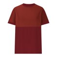 thumbnail image 7 of IROINNID Classic Women's Round Neck Short Sleeve Tops Solid Color Spring Summer Casual Blouse,Basic Loose Fits T-Shirt Style for Daily Wear (Red#1,), 7 of 7