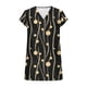 thumbnail image 4 of Blusas para las Mujeres Casual Impreso Cuello en V Manga Corta Suéter Camiseta Top para Todas las Estaciones Uso Diario Trajes de Moda, 4 of 6