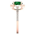 thumbnail image 3 of Clara Pucci 14K Rose Gold 1.8ct Emerald Solitaire with Accents Ring, 3 of 8