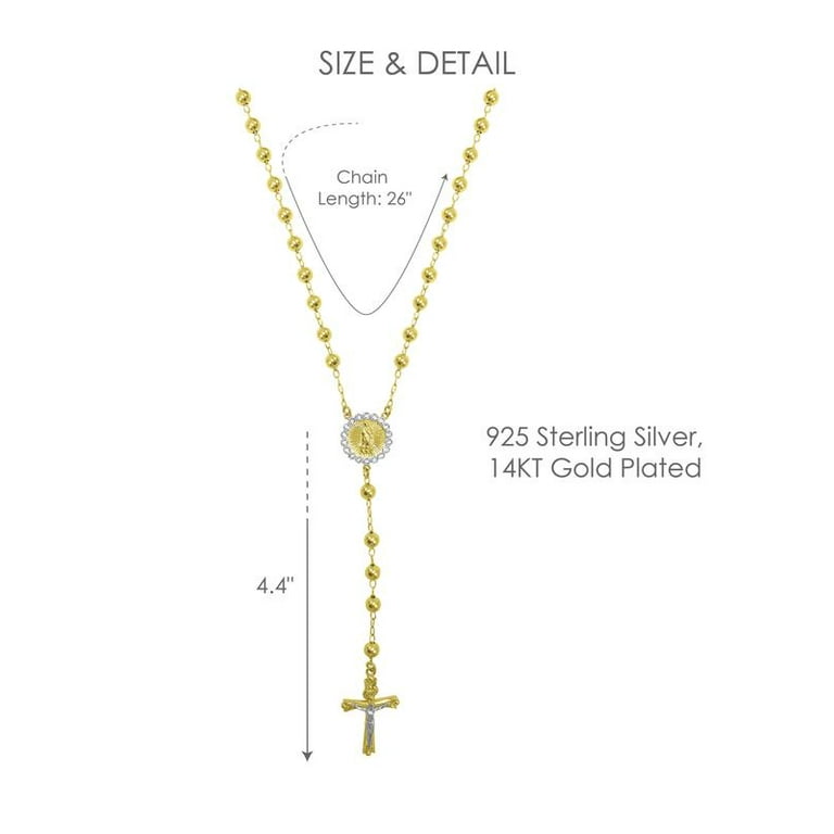 Gold rosary necklace best sale walmart