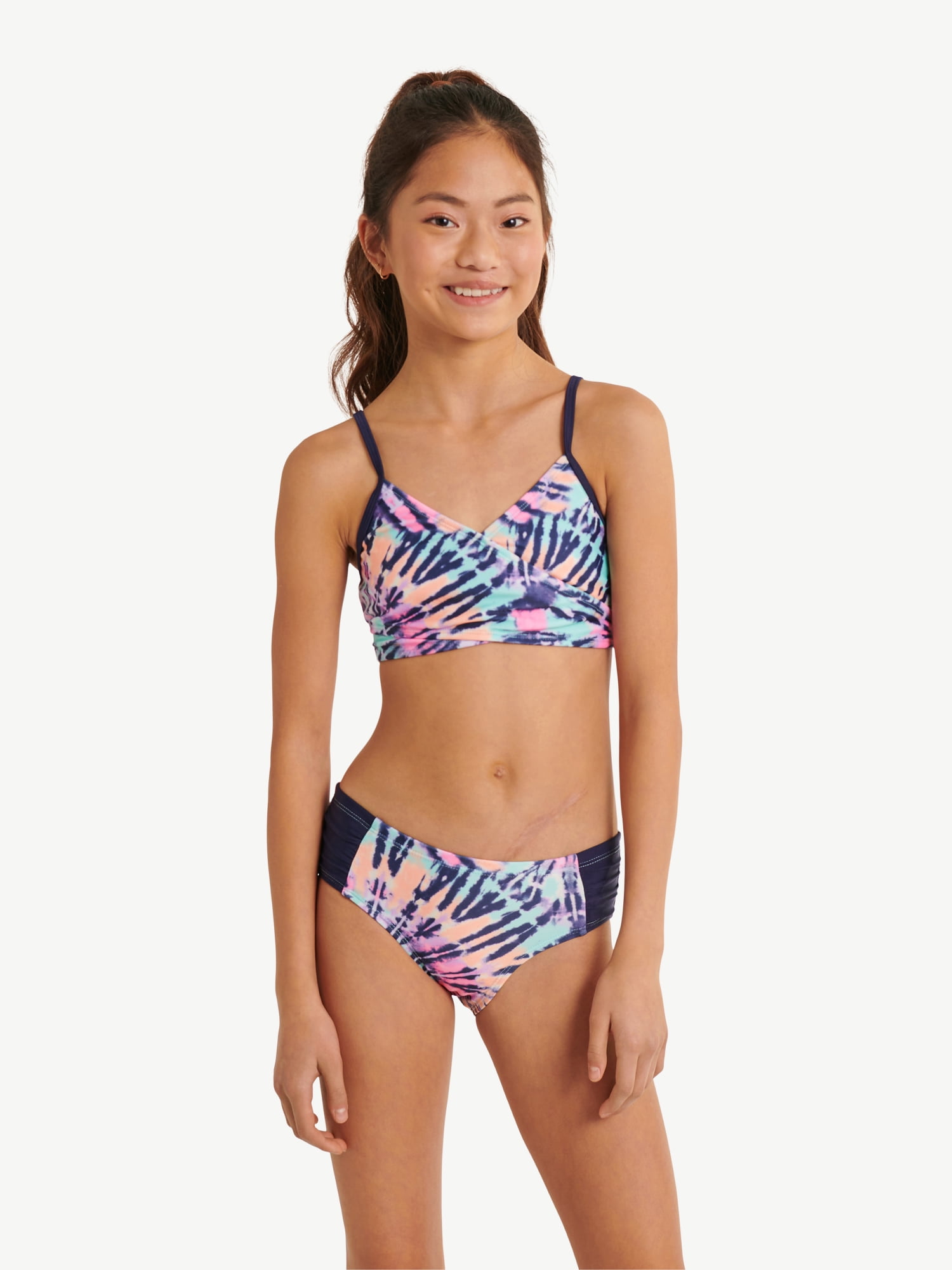 Justice Girls Beach X Bikini Tie Dye Swimsuit, Sizes 5-18