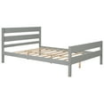 thumbnail image 7 of Full Size Platform Bed, Solid Wood Platform Bed Frame with Headboard and Footboard, Low Bed Frame Bedroom Furniture with Sturdy Slats Support and Legs, Mattress Not Included, Gray, 7 of 7
