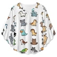 thumbnail image 4 of Cute Animals Women's V-Neck Blouse With 3/4 Ruffled Bell Sleeves Casual Top Ladies Blouses, 4 of 7