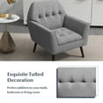 thumbnail image 6 of Resenkos Modern Tufted Fabric Accent Chair with Rubber Wood Legs-Gray, Modern Mid-Century Upholstered Living Room Chair, 6 of 8