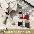thumbnail image 2 of Wool Socks - Wool Socks for Women Men Soft Thick Warm Winter Knit Vintage Crew Socks Casual, 2 of 9