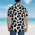 thumbnail image 4 of Honeii Cow Print Black White Print Men’s Hawaiian Shirt,Classic Button-Down Short Sleeve Shirt, for Beach, Vacation, and Outdoor Activities,XX-Large, 4 of 7