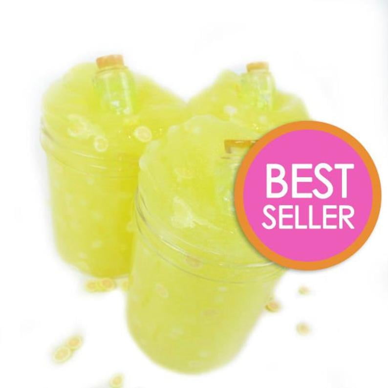 Summer Sweet Lemonade Clear slime with charm
