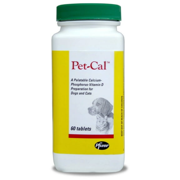 Zoetis Pet Cal Calcium Nutritional Supplement for Cats Dogs 60ct